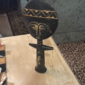Brown and Tan African Akuaba Sculpture Art